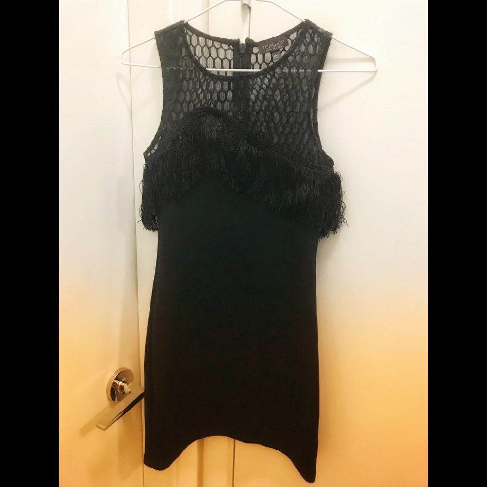 Topshop Great Gatsby Black Fringe Flapper Dress